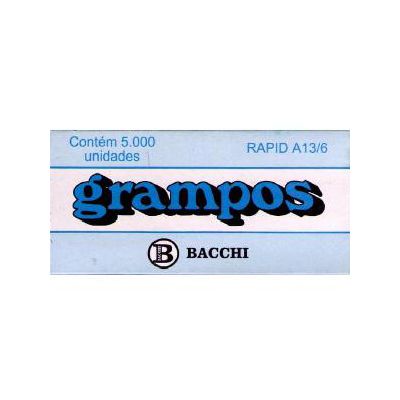 Grampo 13/6 Galvanizado Rapid Cx C/ 5000 Bacchi