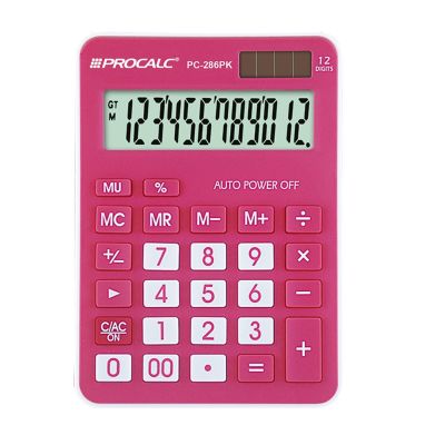Calculadora Mesa 12 Digitos Pc286pk Rosa Procalc