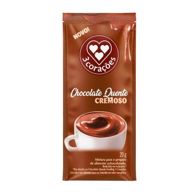 Chocolate Quente Cremoso Sache Instantaneo 20g Tres Coracoes