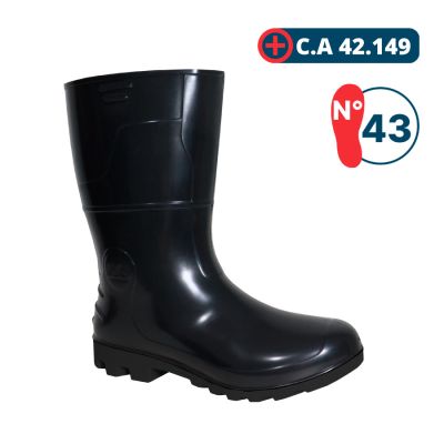 Bota Pvc Cano Medio 28 Safety Boots Preta N°43 Kadesh Ca 42149