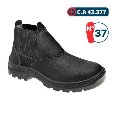 Botina De Seguranca Couro C/ Elastico N° 37 Vulcaflex (ca 43377)