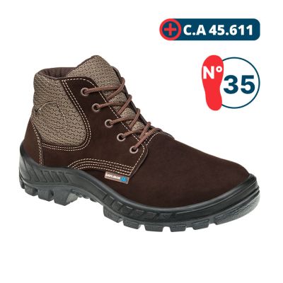 Botina De Seguranca C/ Cadarco Marrom N° 45 Nobuck (ca 45611)