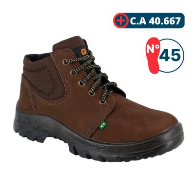Botina De Seguranca Nobuck Ps 139 Marrom Cafe Nº45 Ecosafety (ca 40667)
