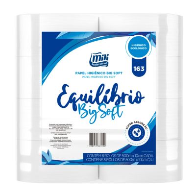 Papel Higinico Rolao Big Soft 10cm X 500m C/ 8 Rolos Mili Professional 163
