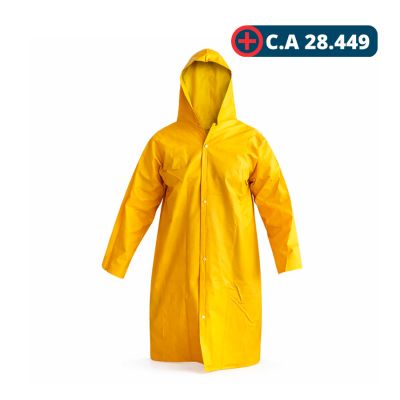 Capa De Chuva Pvc C/ Forro Amarela G Brascamp (ca 28449)