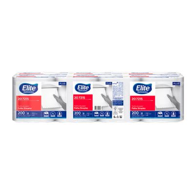 Papel Toalha Bobina Branco Plus 19,1cm X 200m C/ 8 Rolos Elite Professional