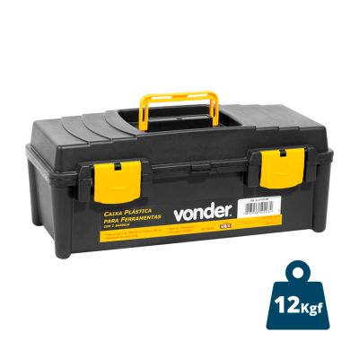 Caixa Plastica P/ Ferramentas Preto/amarelo C/ Bandeja Vd-4038 Vonder