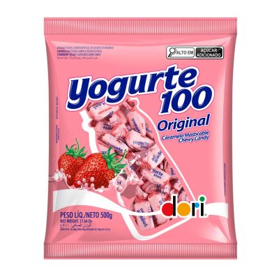 Bala Yogurte Morango Dori 500g