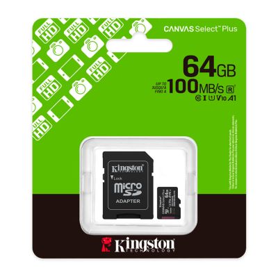 Cartao De Memoria Canvas Select Plus 64gb + 1 Adaptador Sdcs3 Kingston