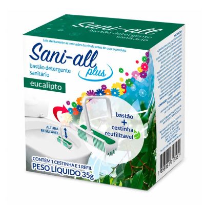 Odorizante Sanitario Bastao C/ Cestinha Eucalipto 35g Sani All
