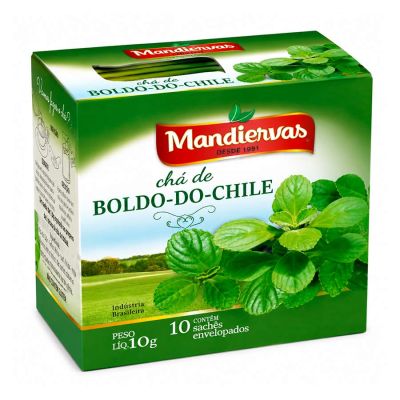 Cha Boldo Do Chile C/ 10 Saquinhos Envelopados 10g Mandiervas