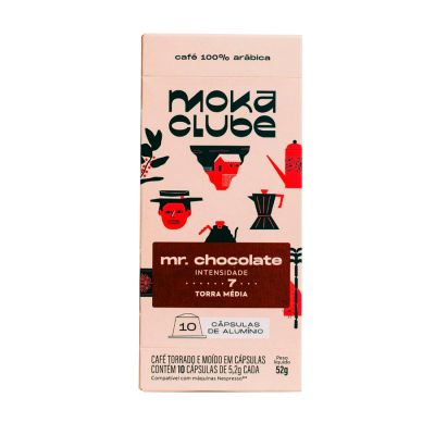 Capsula Cafe Espresso Mr. Chocolate 52g C/ 10 Unidades Moka Clube