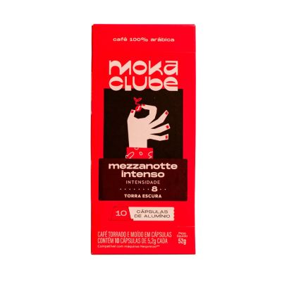 Capsula Cafe Espresso Mezzanotte 52g C/ 10 Unidades Moka Clube