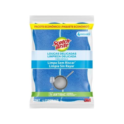 Esponja Multiuso Nao Risca Azul C/4un Scotch Brite