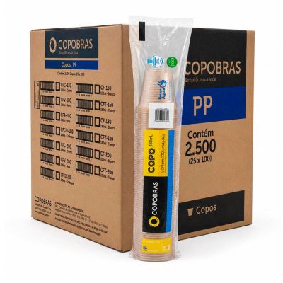 Copo Plastico Descartavel Eco 180ml Cx C/ 2500 Copobras (pp)