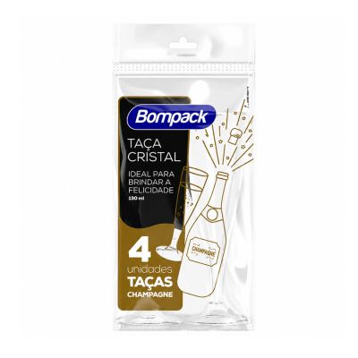Taca Plastica Descartavel 130ml Cristal C/4 Bompack