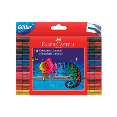Canetinha Hidrografica 2 Pontas Glitter Faber-castell