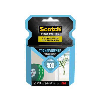 Fita Adesiva Dupla Face 12mm X 4m Transparente Fixa Forte Scotch 3m
