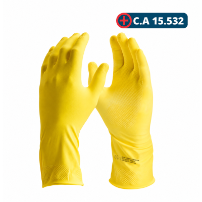 Luva Latex Confort C/ Forro Amarela Xg Danny (ca 15532)
