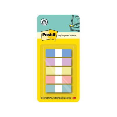 Marcador De Pagina Adesivo Post-it Flags 5 Cores Pastel 100 Fls 3m